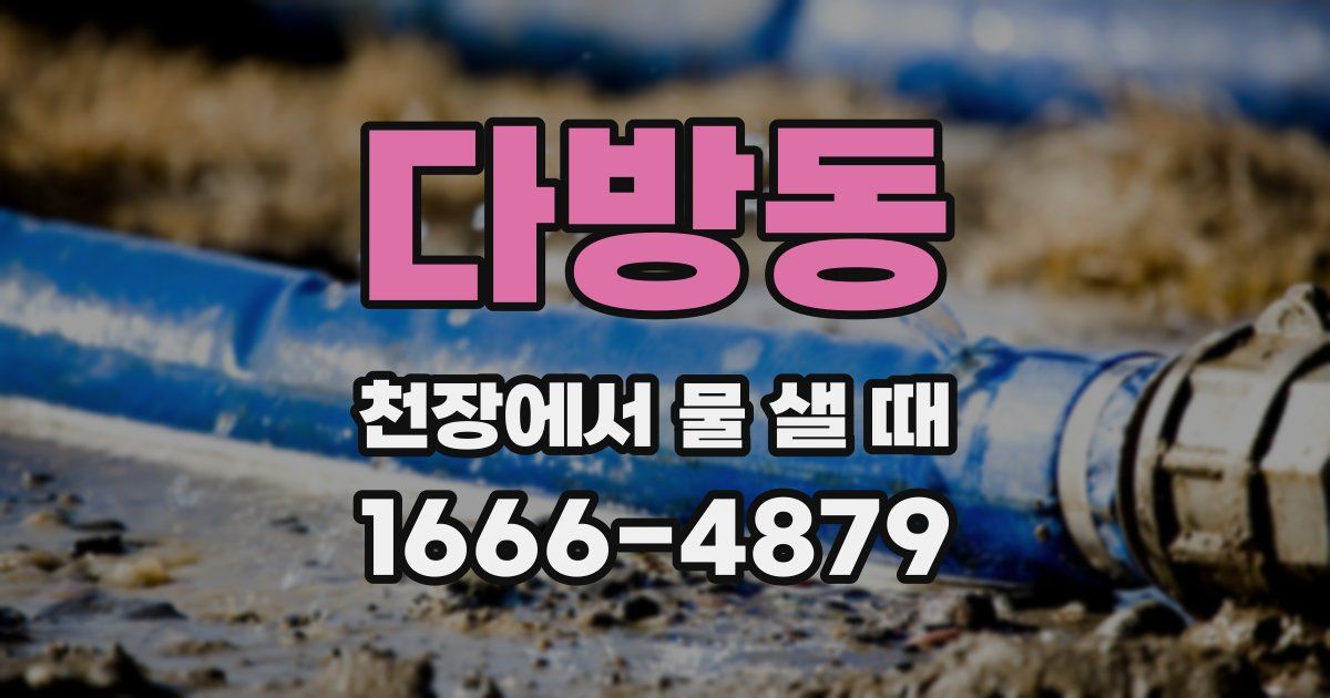 다방동 천장에서 물 샐 때