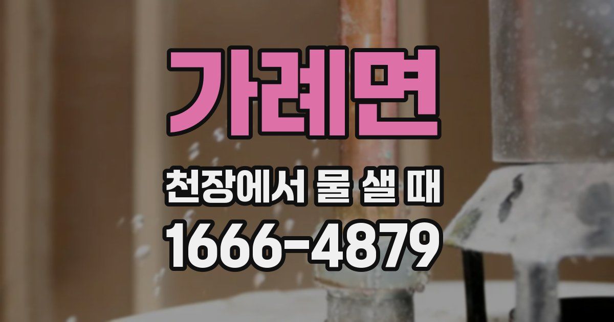 가례면 천장에서 물 샐 때