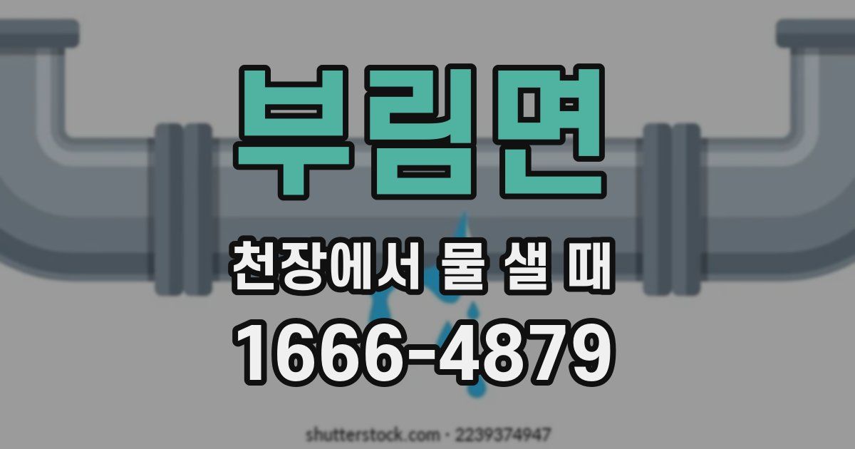 부림면 천장에서 물 샐 때