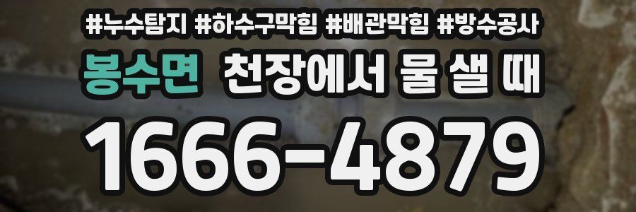 봉수면 천장에서 물 샐 때