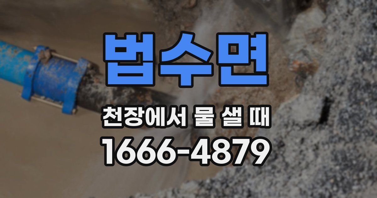 법수면 천장에서 물 샐 때