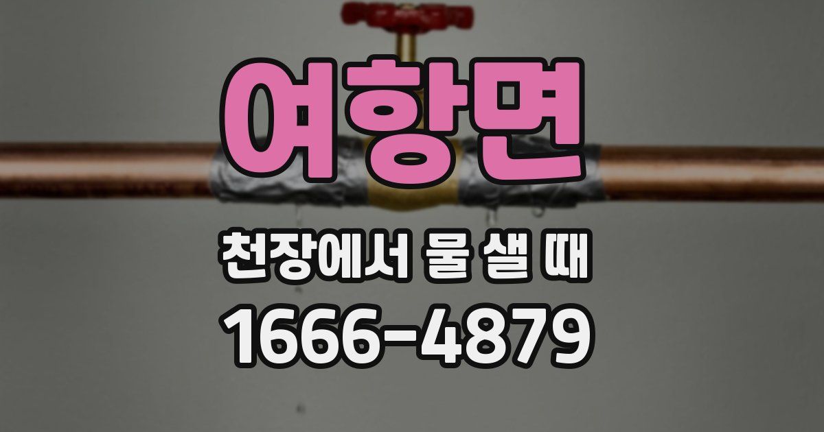여항면 천장에서 물 샐 때