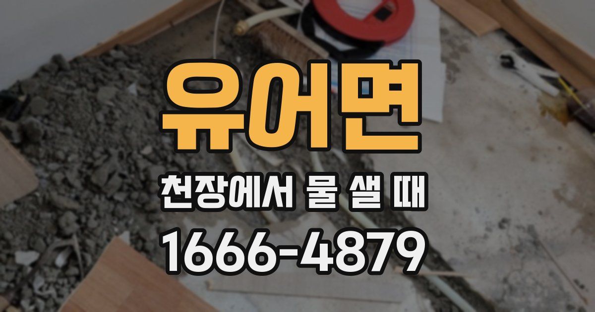 유어면 천장에서 물 샐 때