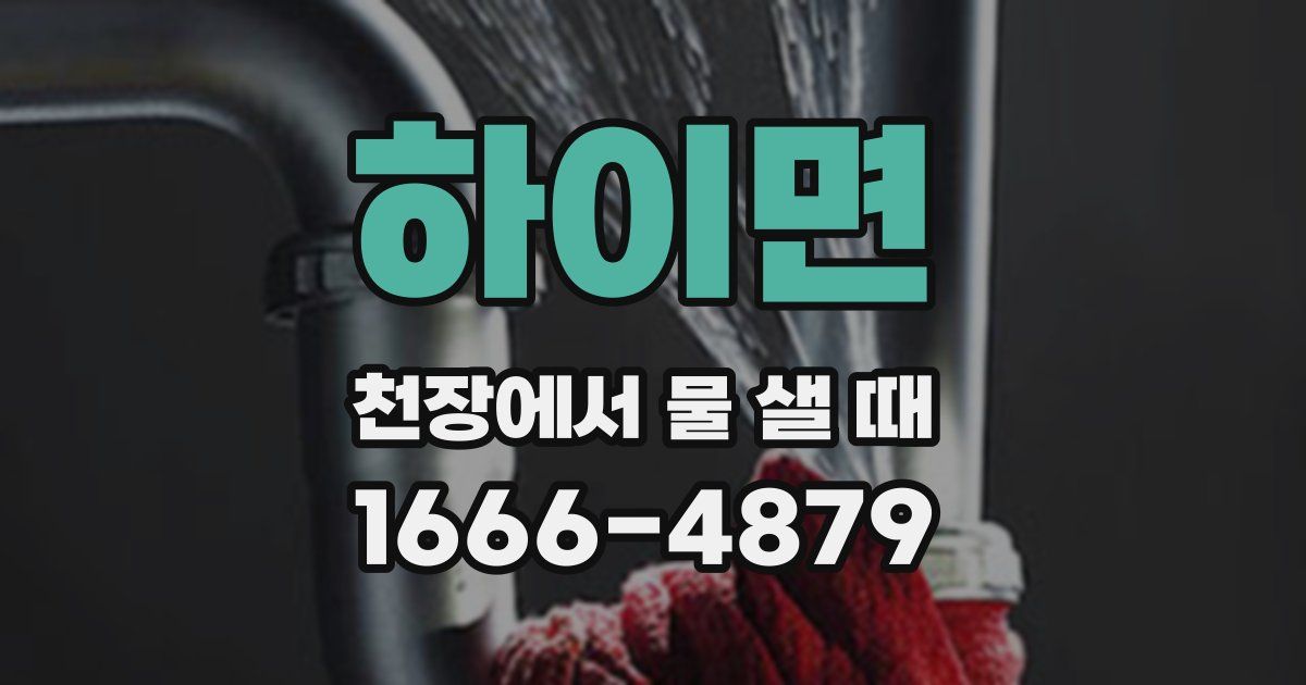 하이면 천장에서 물 샐 때