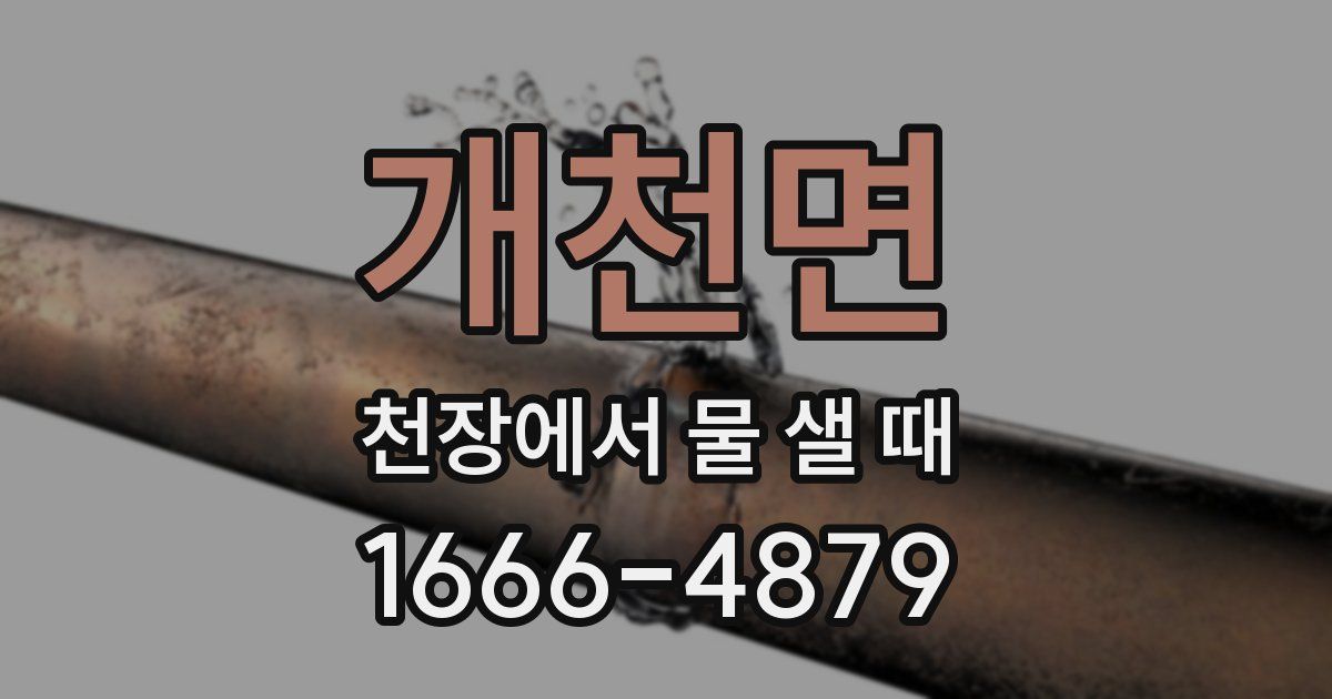 개천면 천장에서 물 샐 때