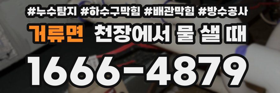 거류면 천장에서 물 샐 때