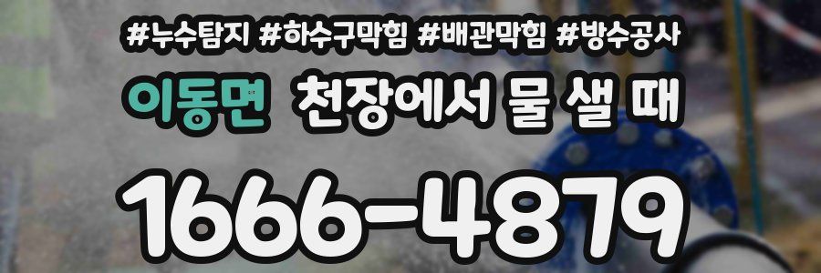 이동면 천장에서 물 샐 때