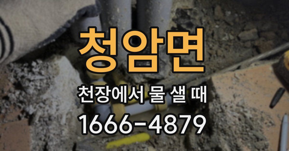 청암면 천장에서 물 샐 때