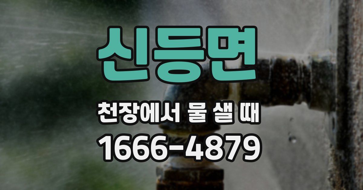 신등면 천장에서 물 샐 때