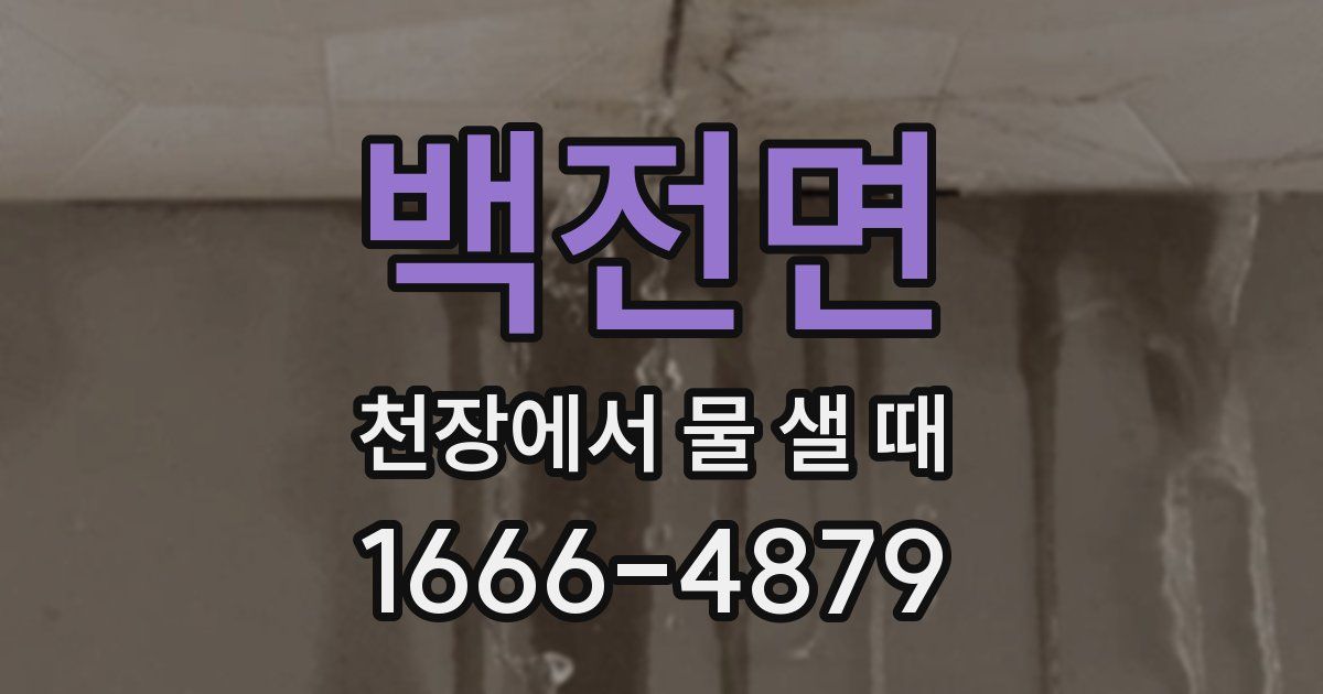 백전면 천장에서 물 샐 때