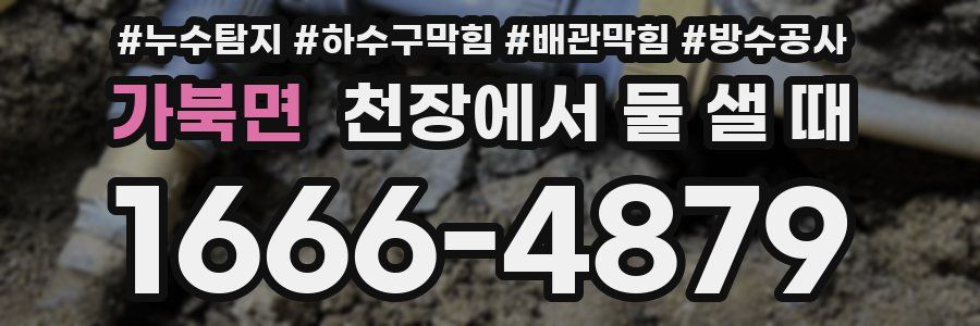 가북면 천장에서 물 샐 때