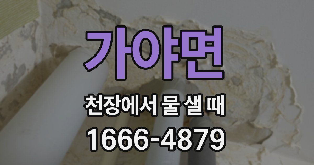 가야면 천장에서 물 샐 때
