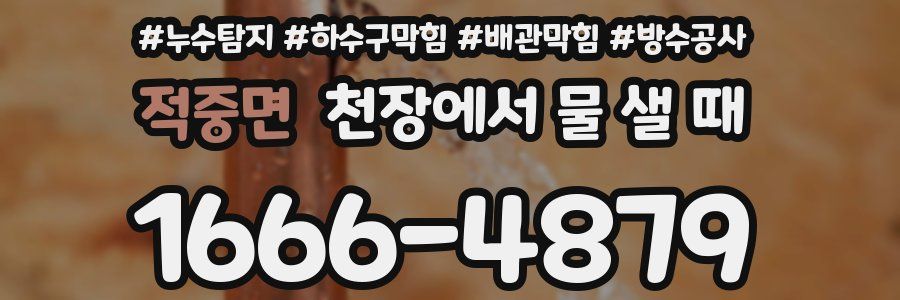 적중면 천장에서 물 샐 때