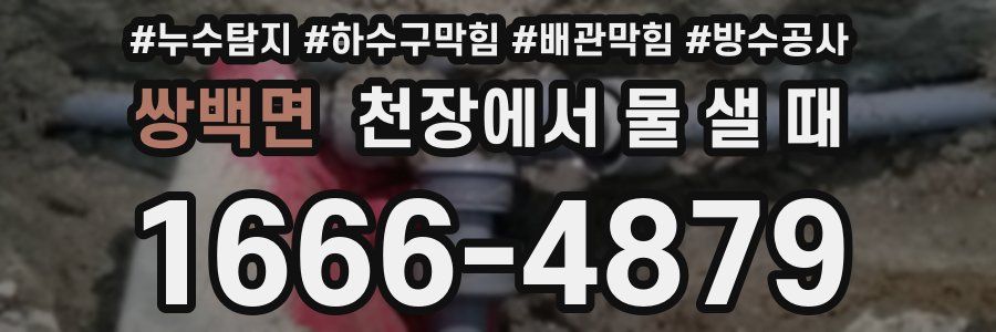 쌍백면 천장에서 물 샐 때