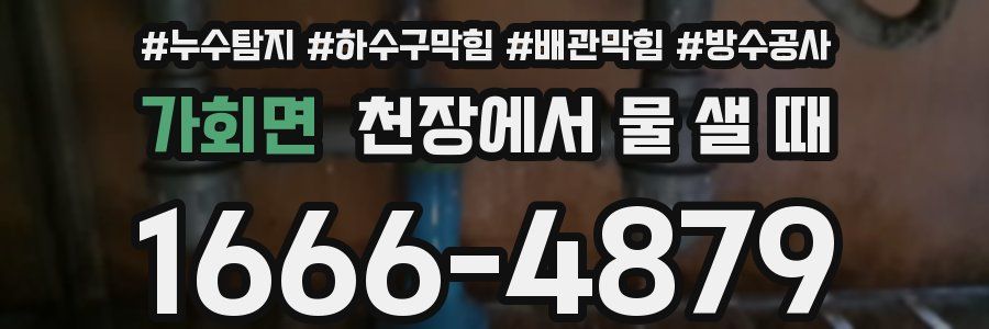 가회면 천장에서 물 샐 때