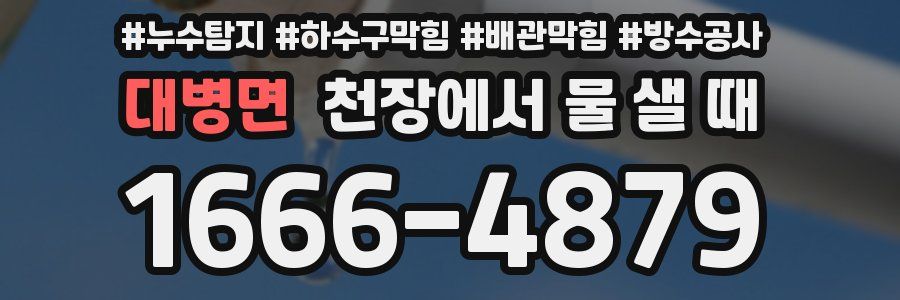 대병면 천장에서 물 샐 때