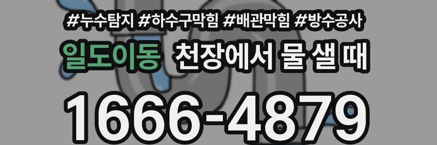 일도이동 천장에서 물 샐 때