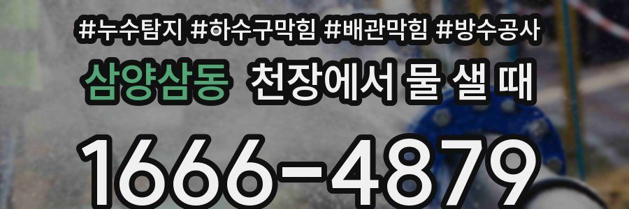 삼양삼동 천장에서 물 샐 때