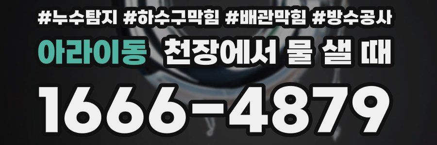 아라이동 천장에서 물 샐 때
