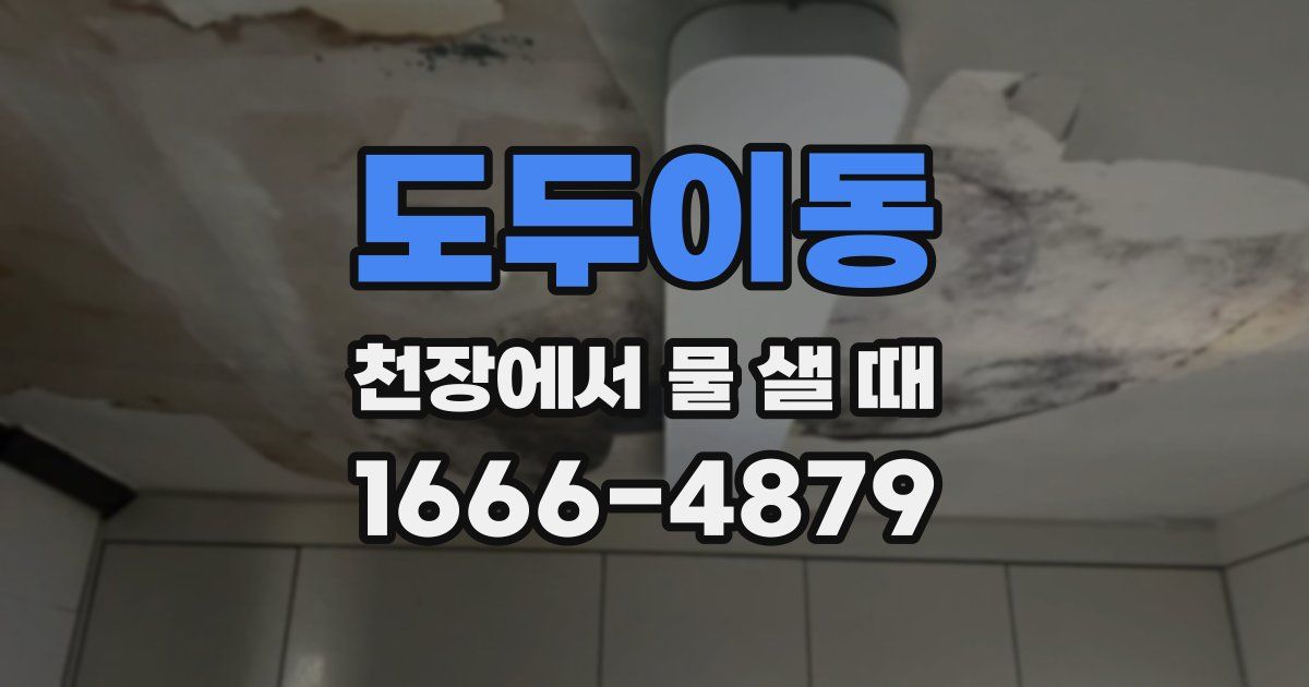 도두이동 천장에서 물 샐 때