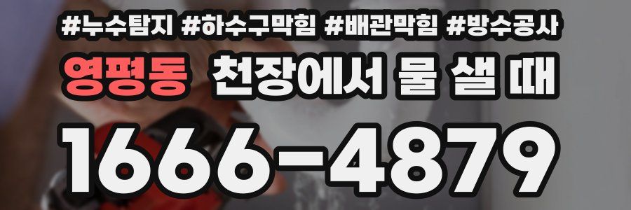 영평동 천장에서 물 샐 때