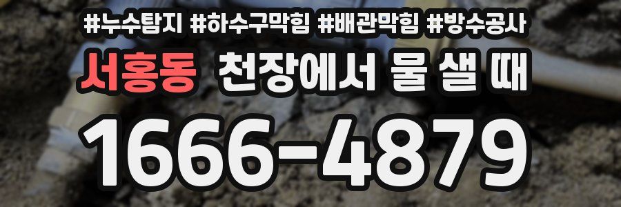 서홍동 천장에서 물 샐 때