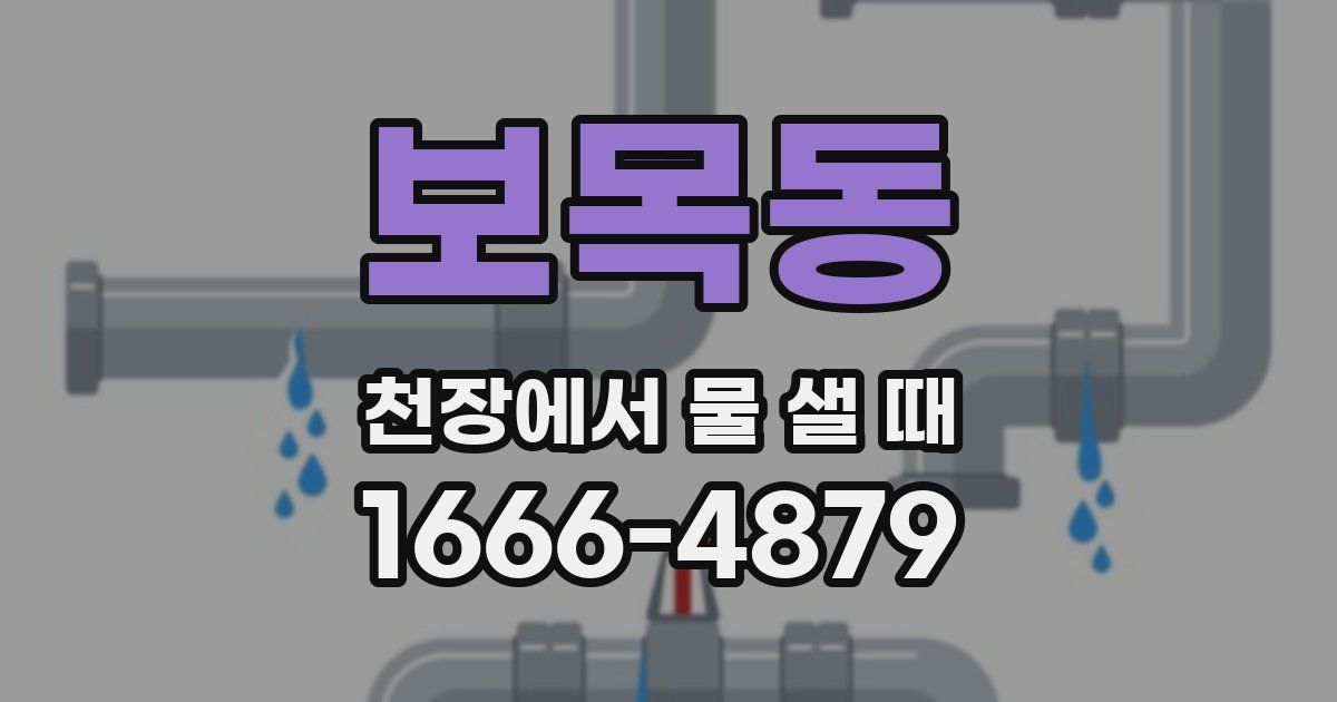 보목동 천장에서 물 샐 때