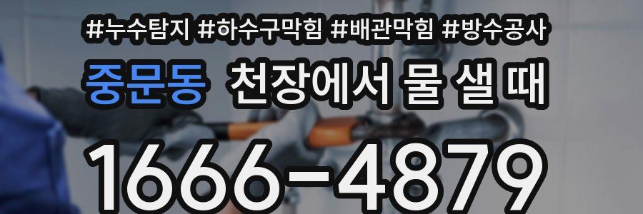 중문동 천장에서 물 샐 때