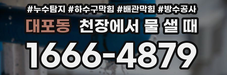대포동 천장에서 물 샐 때