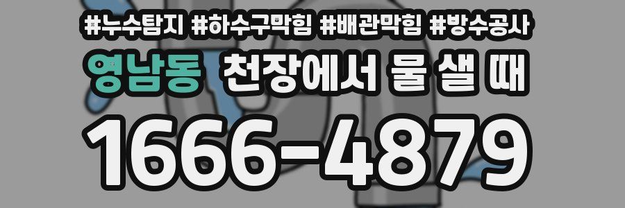 영남동 천장에서 물 샐 때