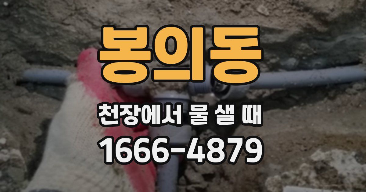 봉의동 천장에서 물 샐 때