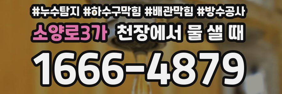 소양로3가 천장에서 물 샐 때