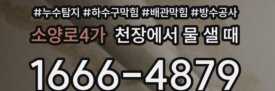 소양로4가 천장에서 물 샐 때