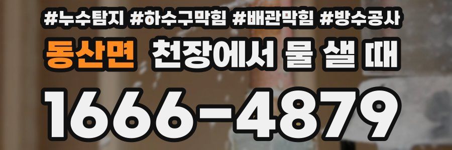 동산면 천장에서 물 샐 때