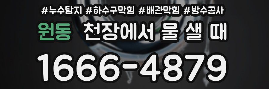원동 천장에서 물 샐 때