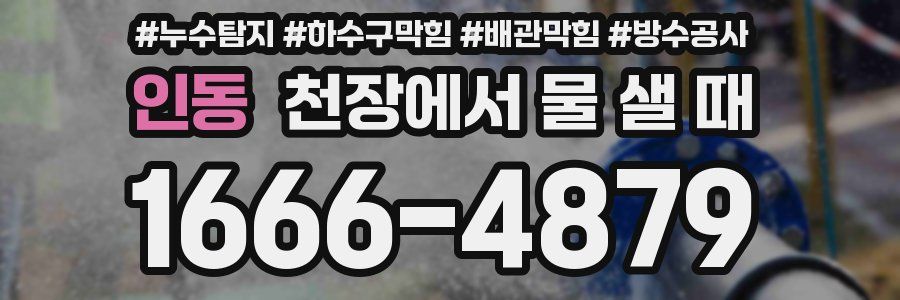 인동 천장에서 물 샐 때