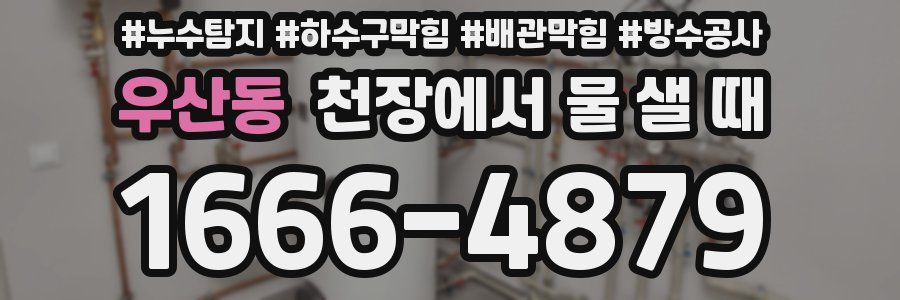 우산동 천장에서 물 샐 때