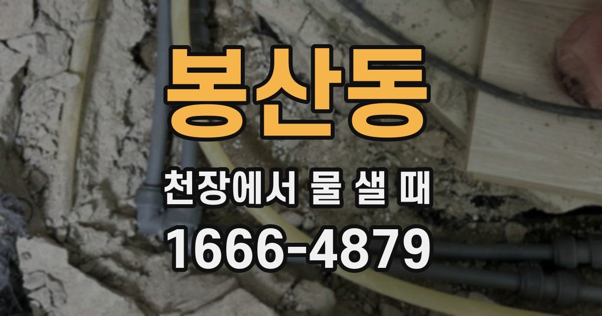 봉산동 천장에서 물 샐 때