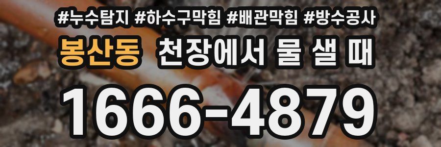 봉산동 천장에서 물 샐 때