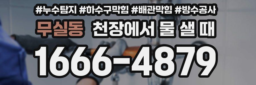 무실동 천장에서 물 샐 때