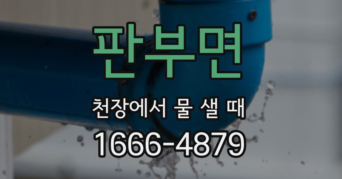 판부면 천장에서 물 샐 때