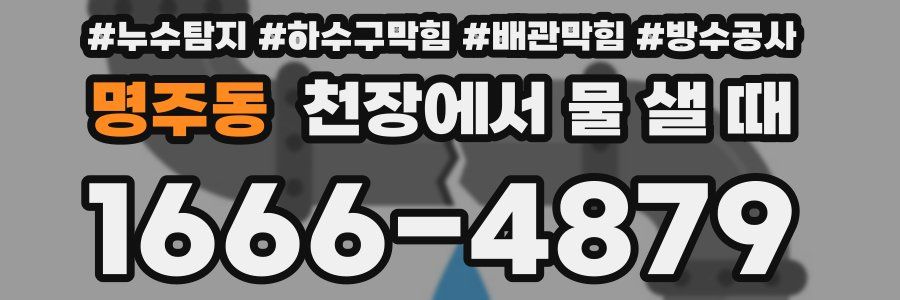 명주동 천장에서 물 샐 때