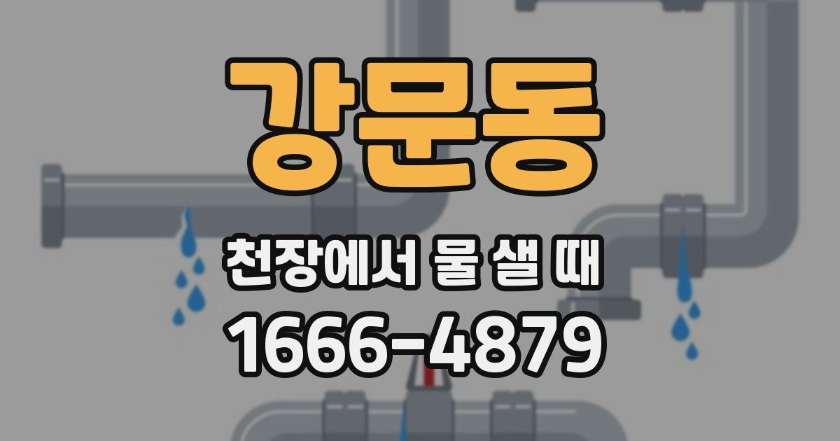 강문동 천장에서 물 샐 때