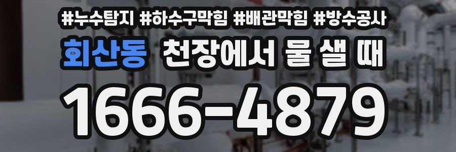 회산동 천장에서 물 샐 때