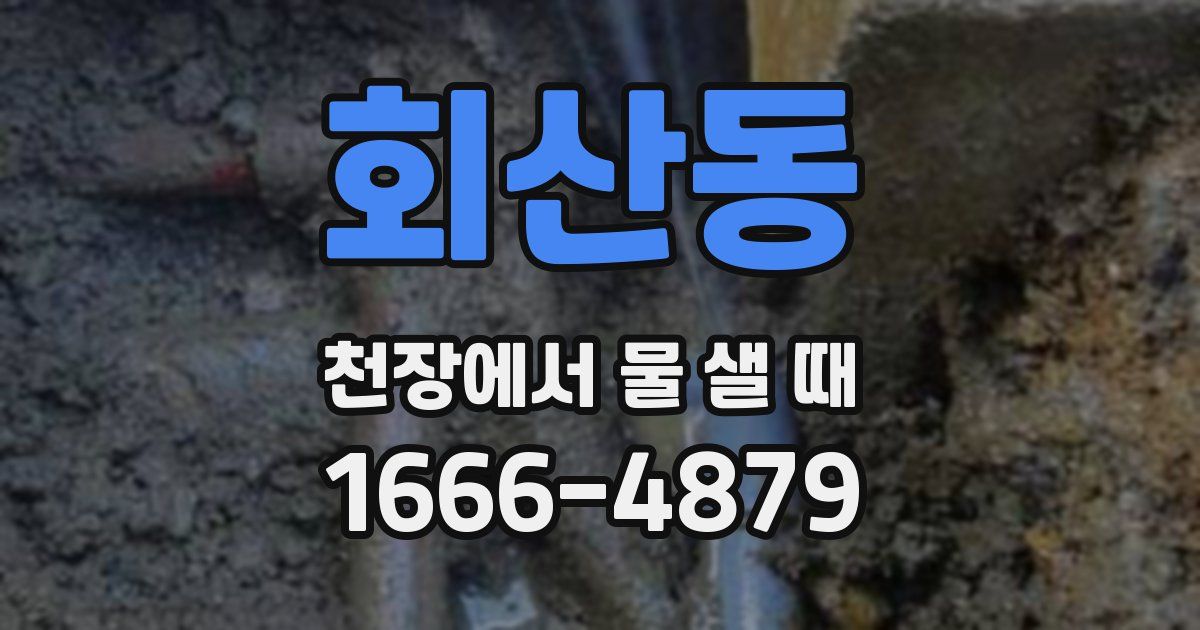 회산동 천장에서 물 샐 때