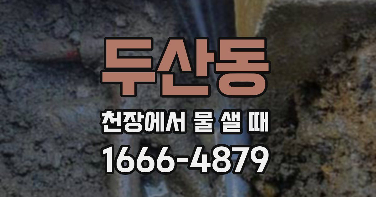 두산동 천장에서 물 샐 때