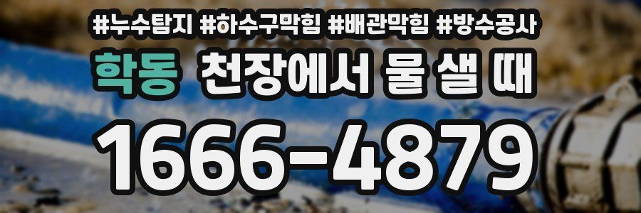 학동 천장에서 물 샐 때
