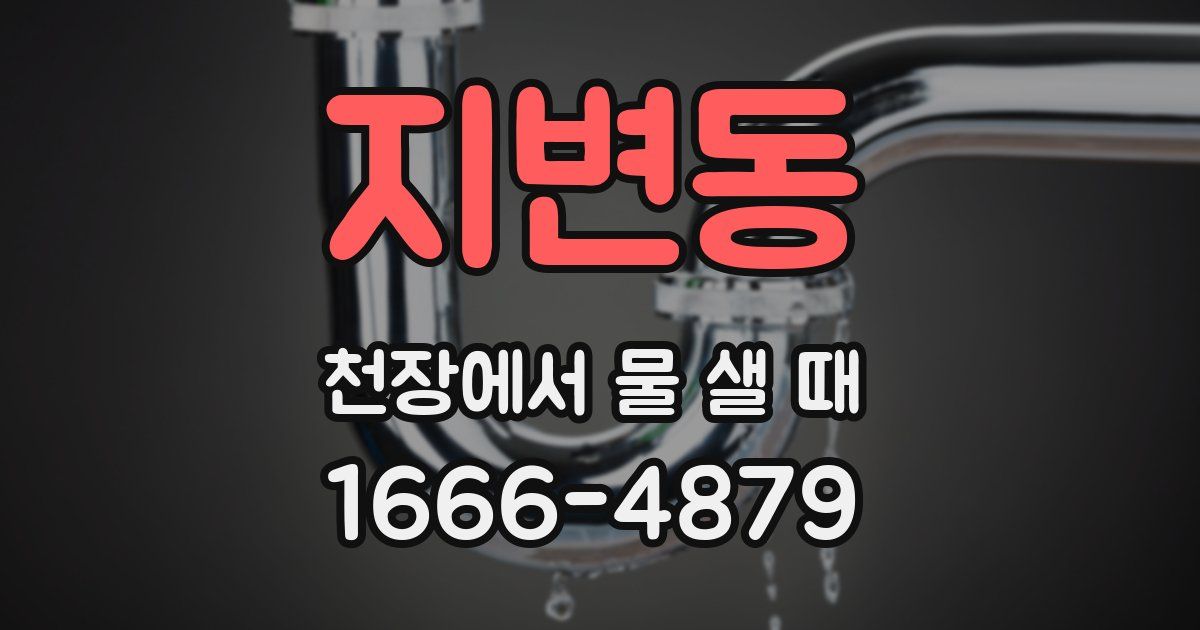 지변동 천장에서 물 샐 때