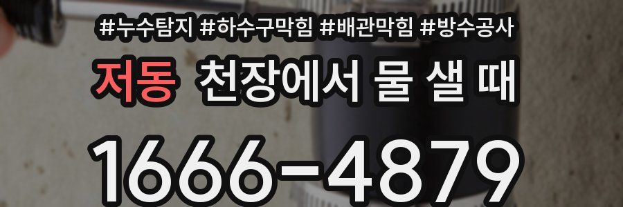 저동 천장에서 물 샐 때
