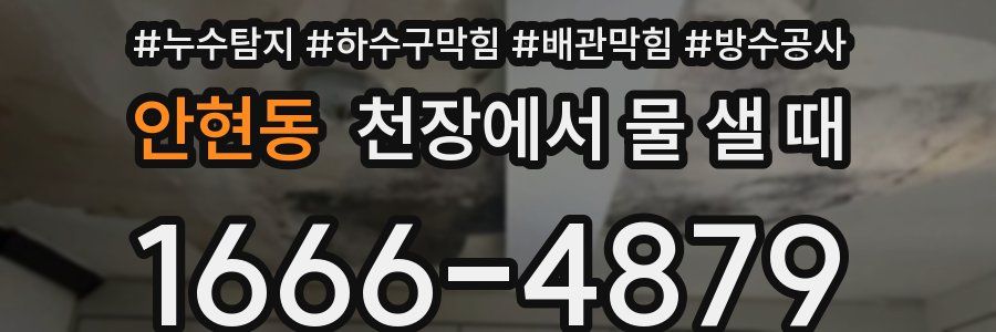 안현동 천장에서 물 샐 때